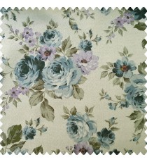 Grey green purple color beautiful natural rose flower design leaves small floral designs with texture finished stone pattern main curtain